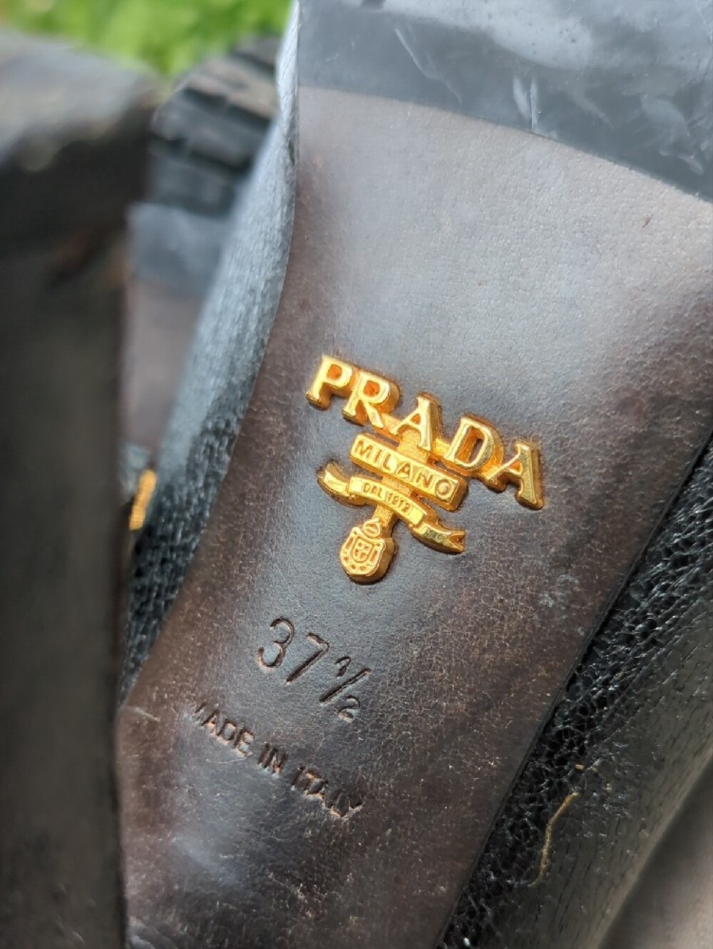 Prada Black Leather High-Heel Ankle Booties - Picture 6 of 6